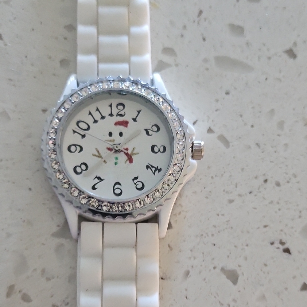 Geneva White Snowman Watch